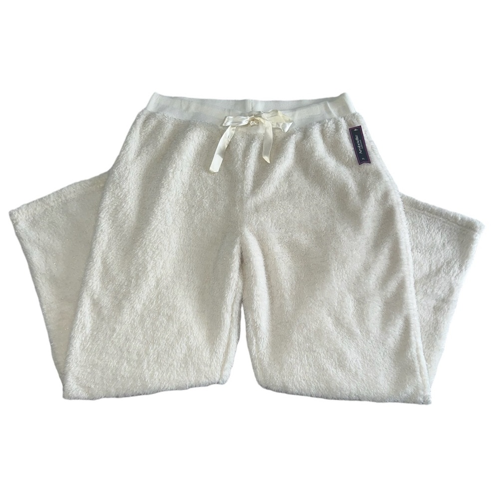 Ambrielle Women’s Cream White Fuzzy Sleepwear Pajama Pant Size XL